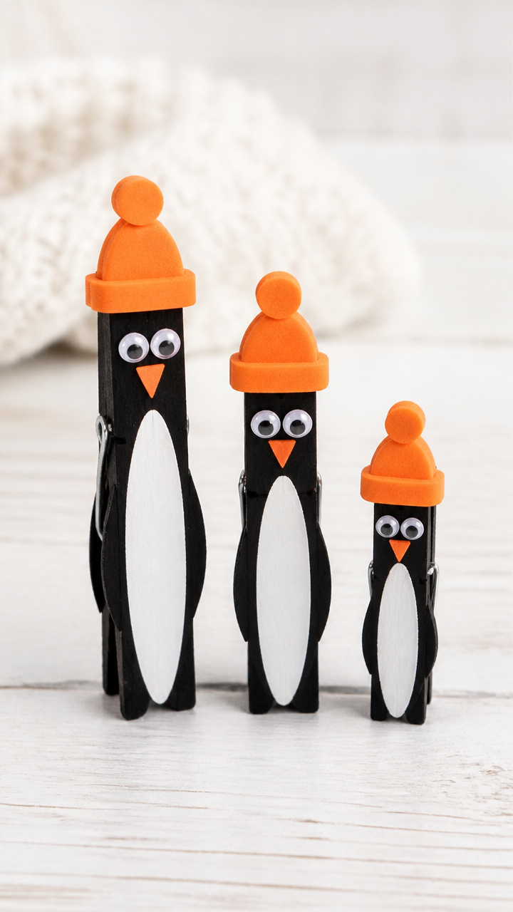Clothespin Penguin Families