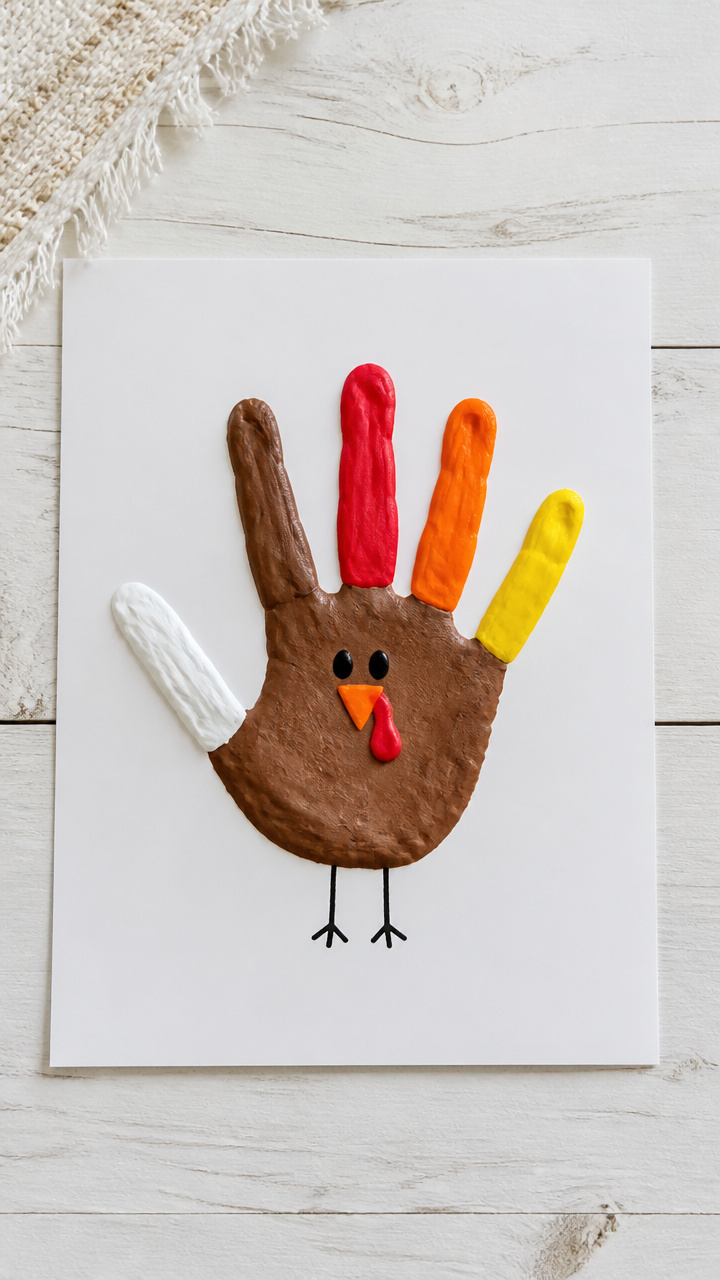 Puffy Paint Handprint Turkeys
