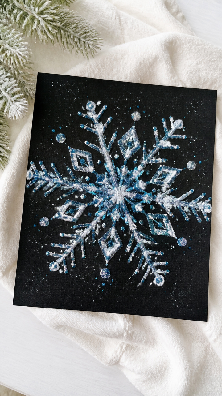 Salt Painting Snowflakes