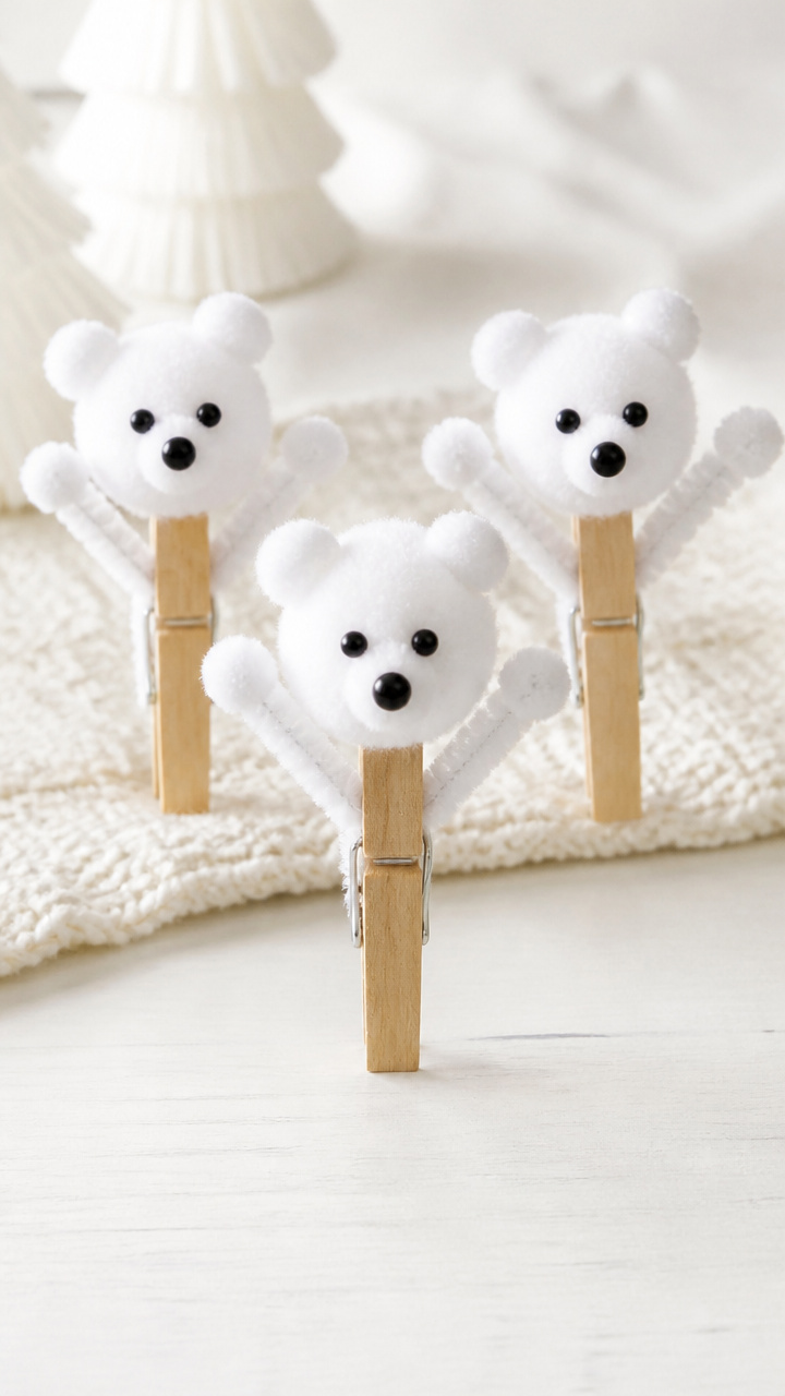 Clothespin Polar Bears