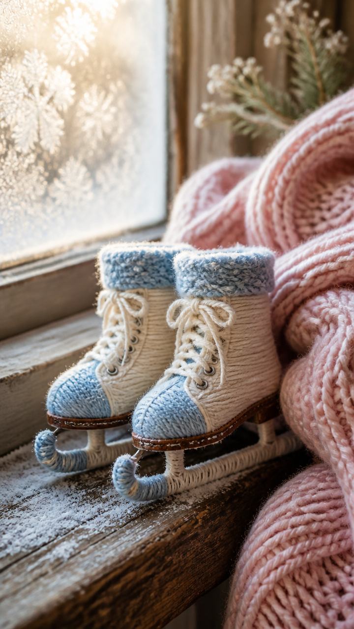 Yarn-Wrapped Ice Skates