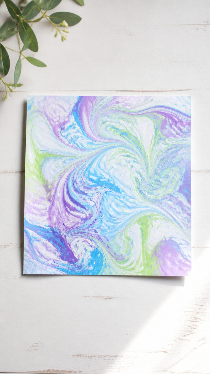 Shaving Cream Marbled Paper