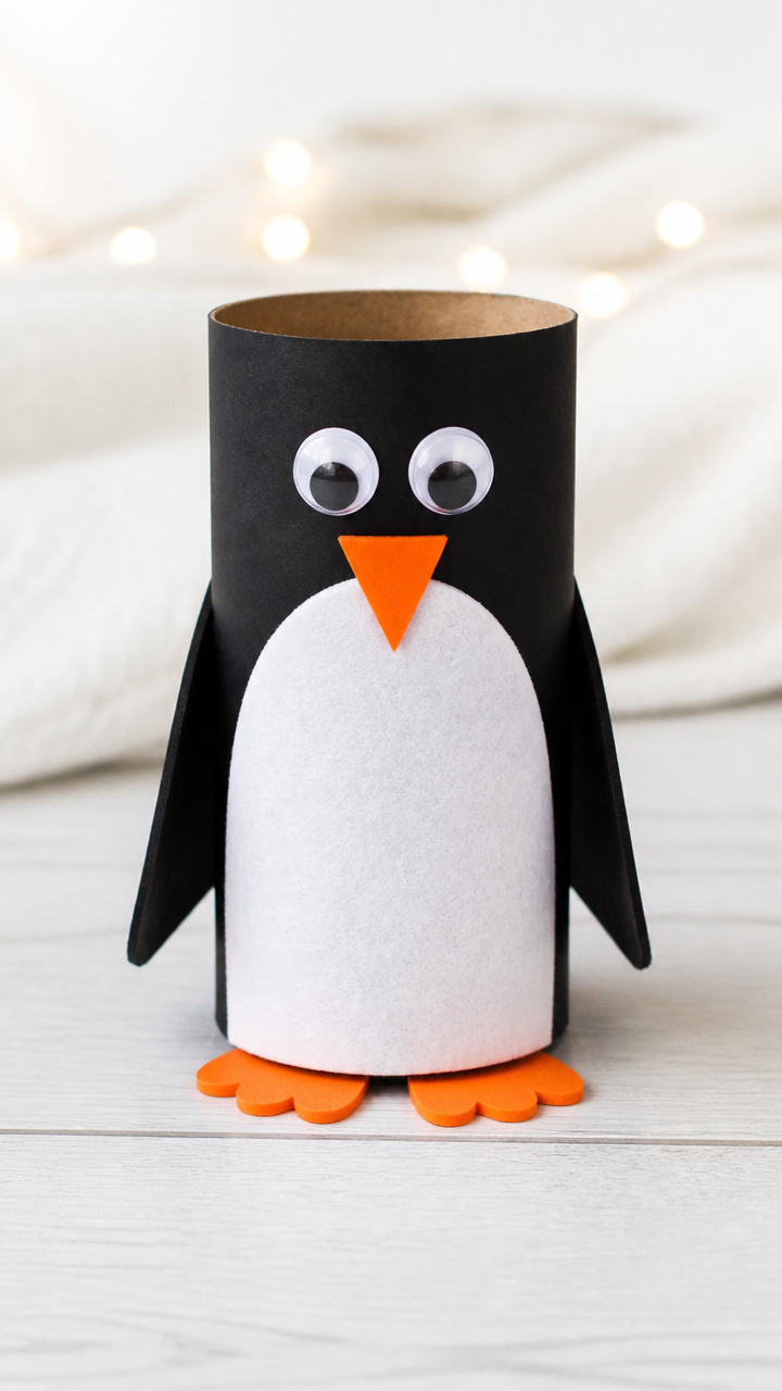 Toilet Paper Roll Penguins