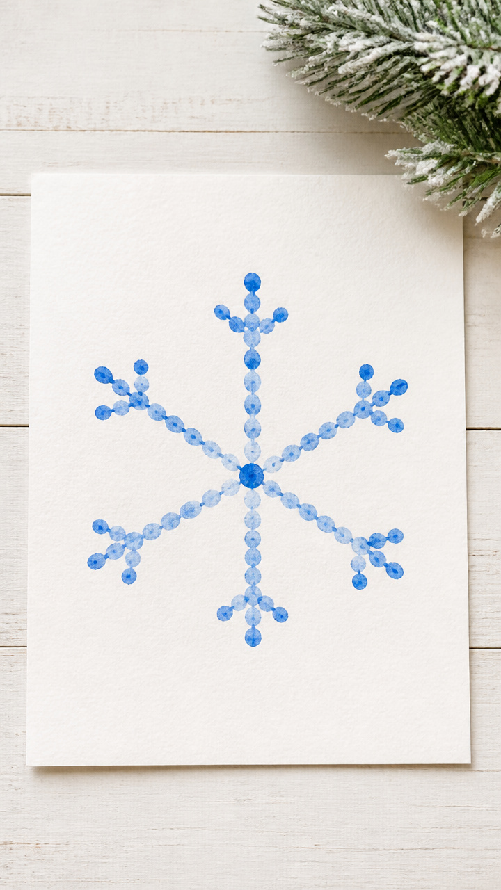 Q-Tip Snowflake Painting