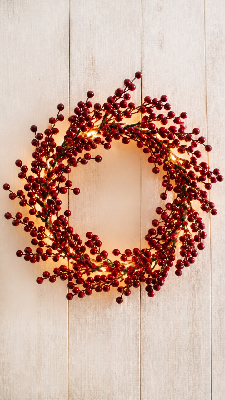 Illuminated Berry Wreath