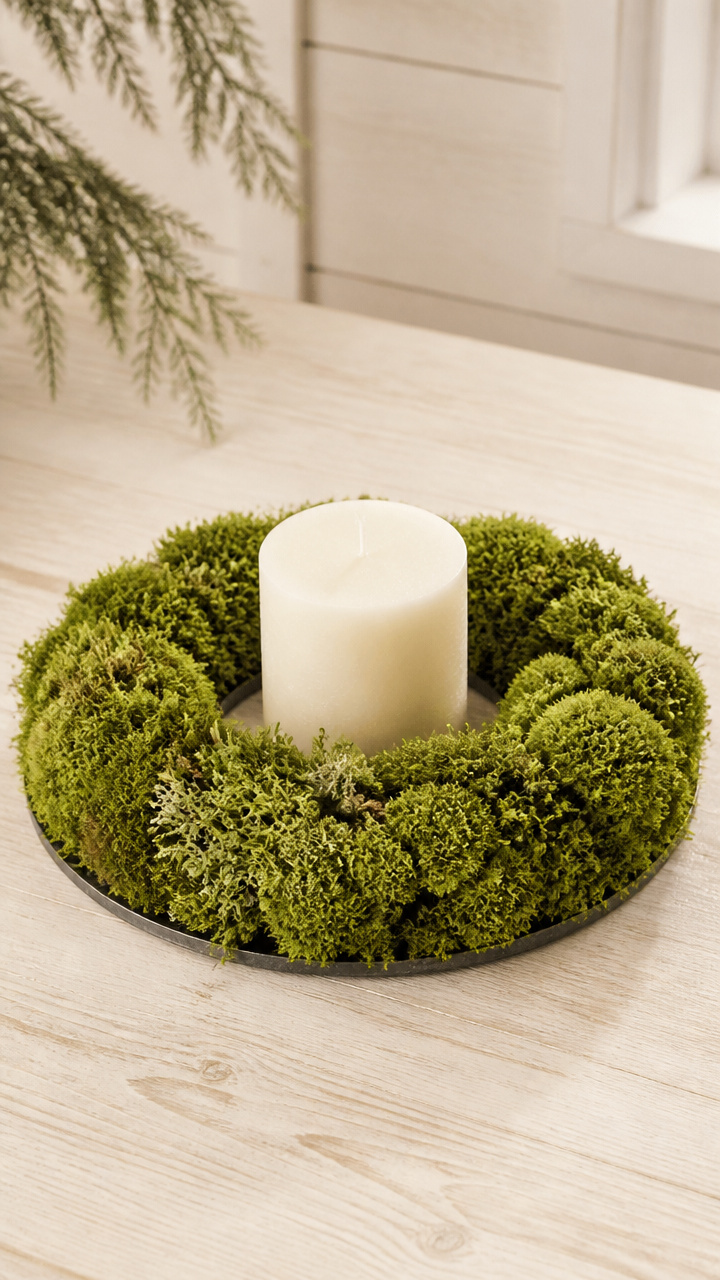 Candle Ring with Moss