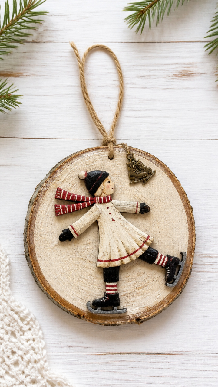 Vintage Skating Ornament
