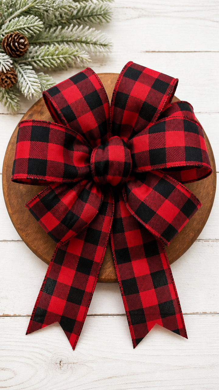 Plaid Ribbon Bow
