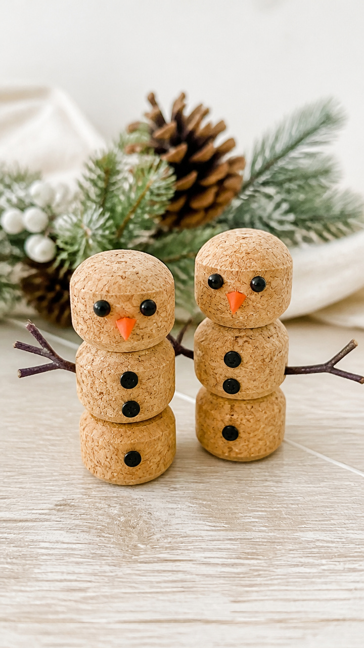 Wine Cork Snowmen