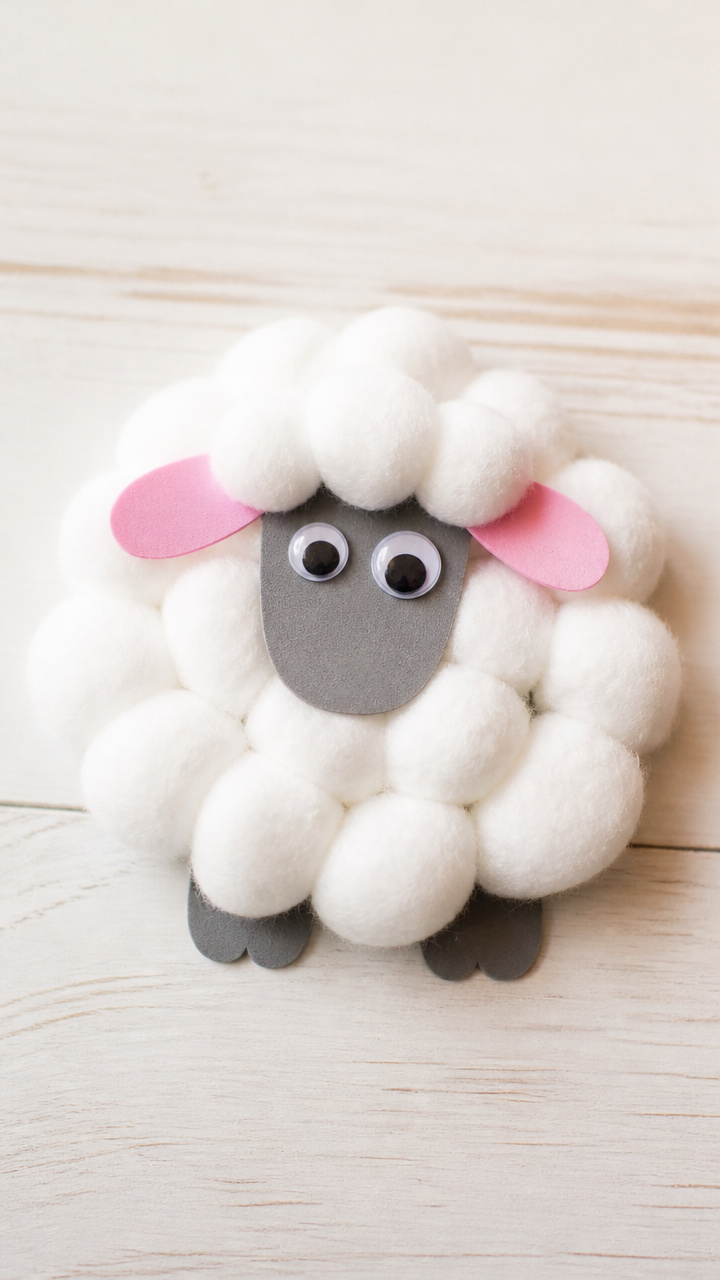 Cotton Ball Sheep