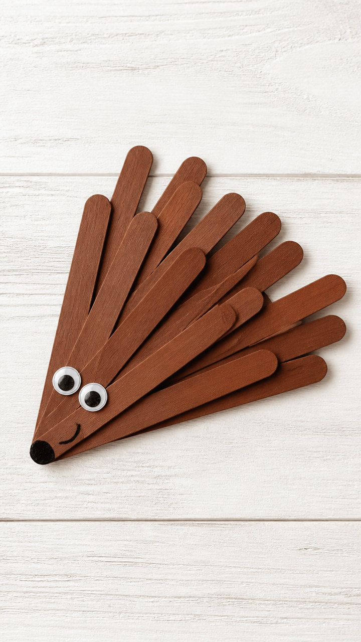 Popsicle Stick Hedgehog