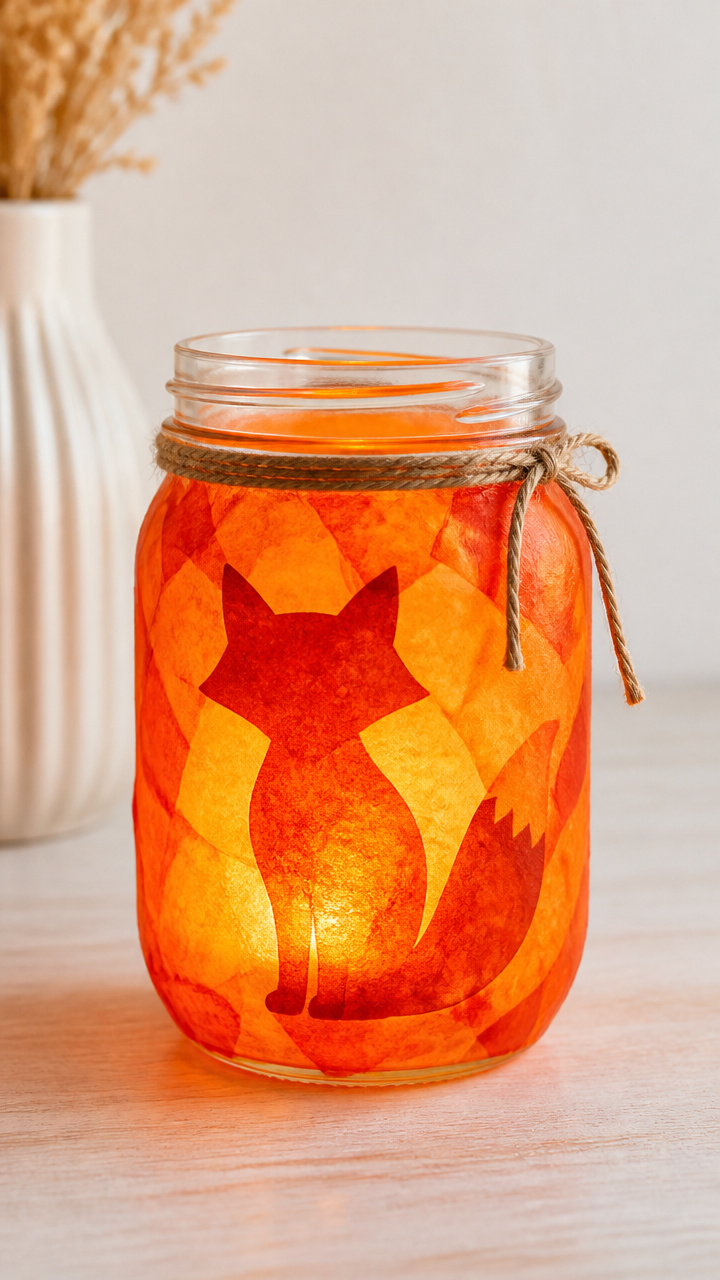 Tissue Paper Fox Lantern