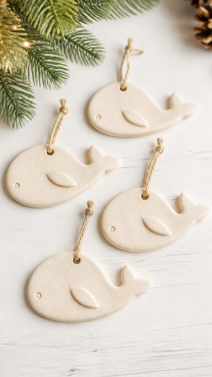 Salt Dough Whale Ornaments