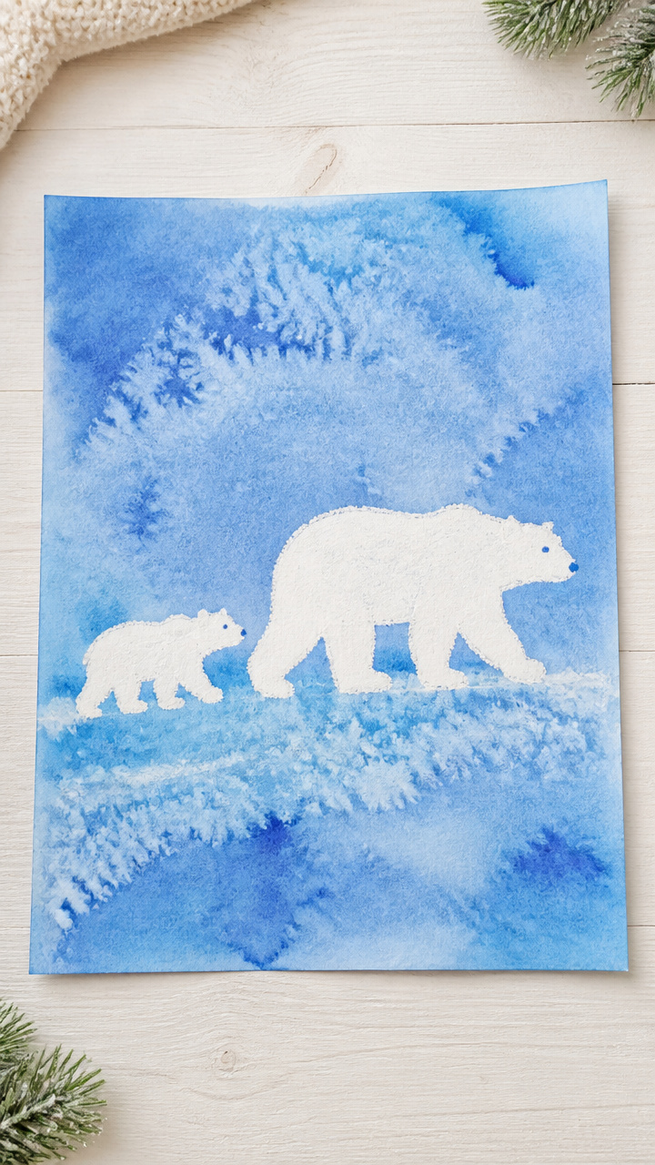 Crayon Resist Polar Bear