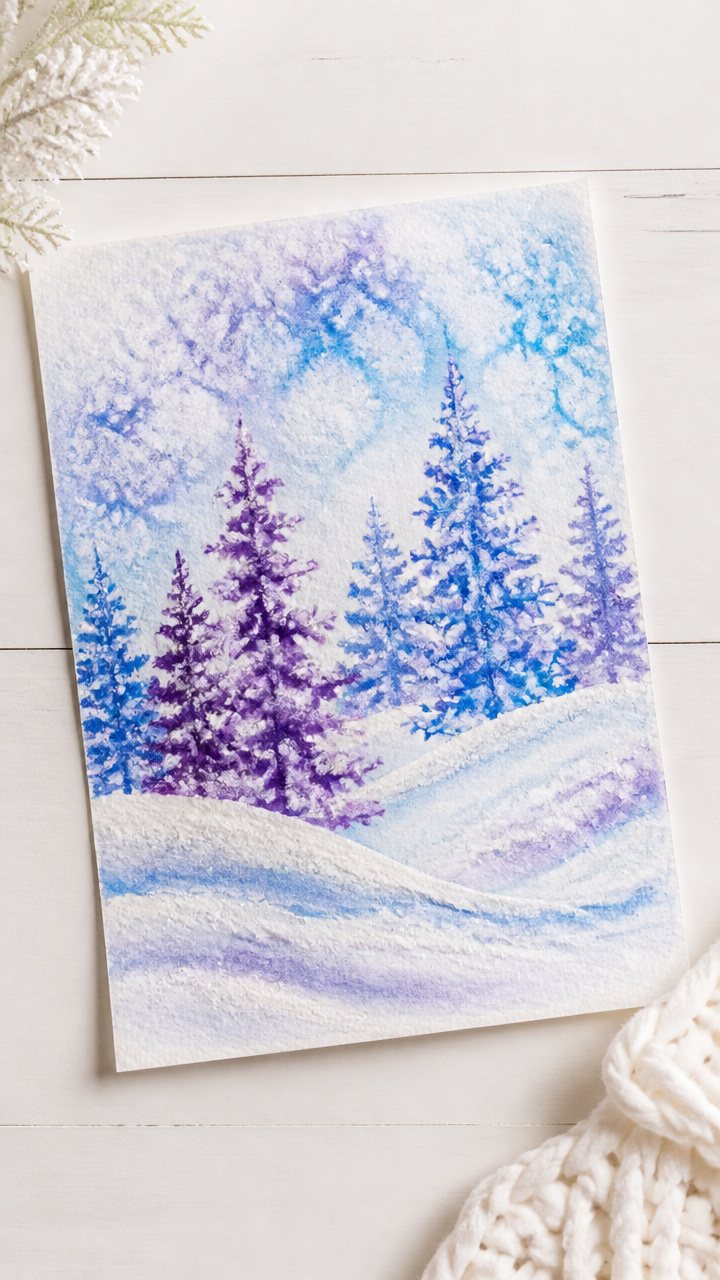 Salt Painting Snowscapes