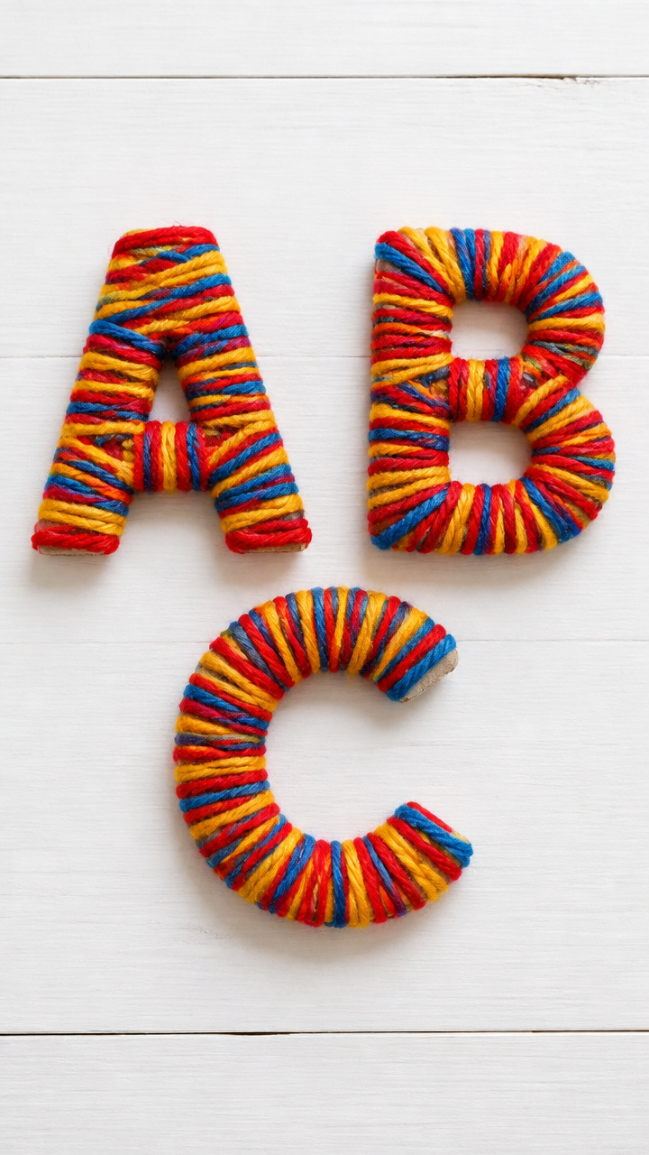 Yarn-Wrapped Letters