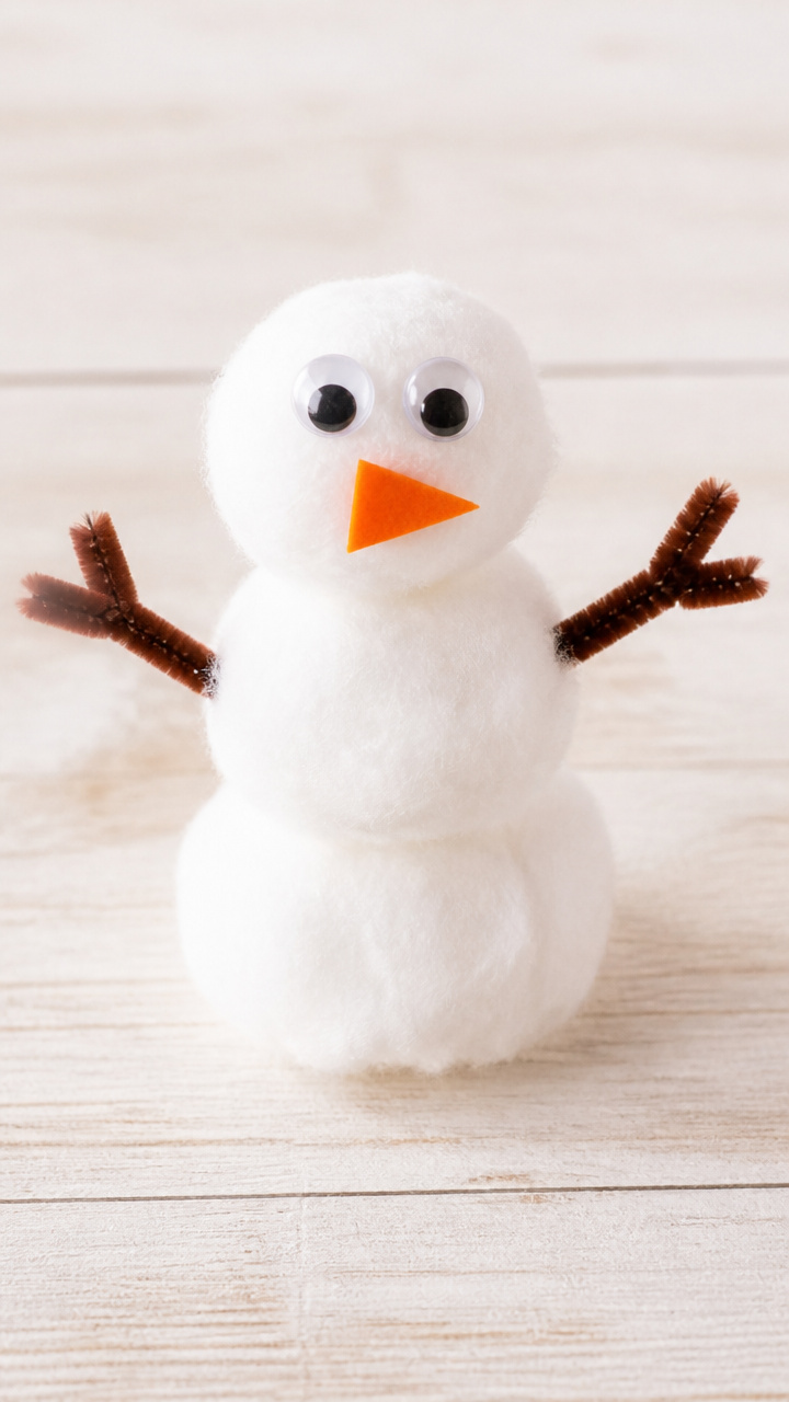 Cotton Ball Snowmen