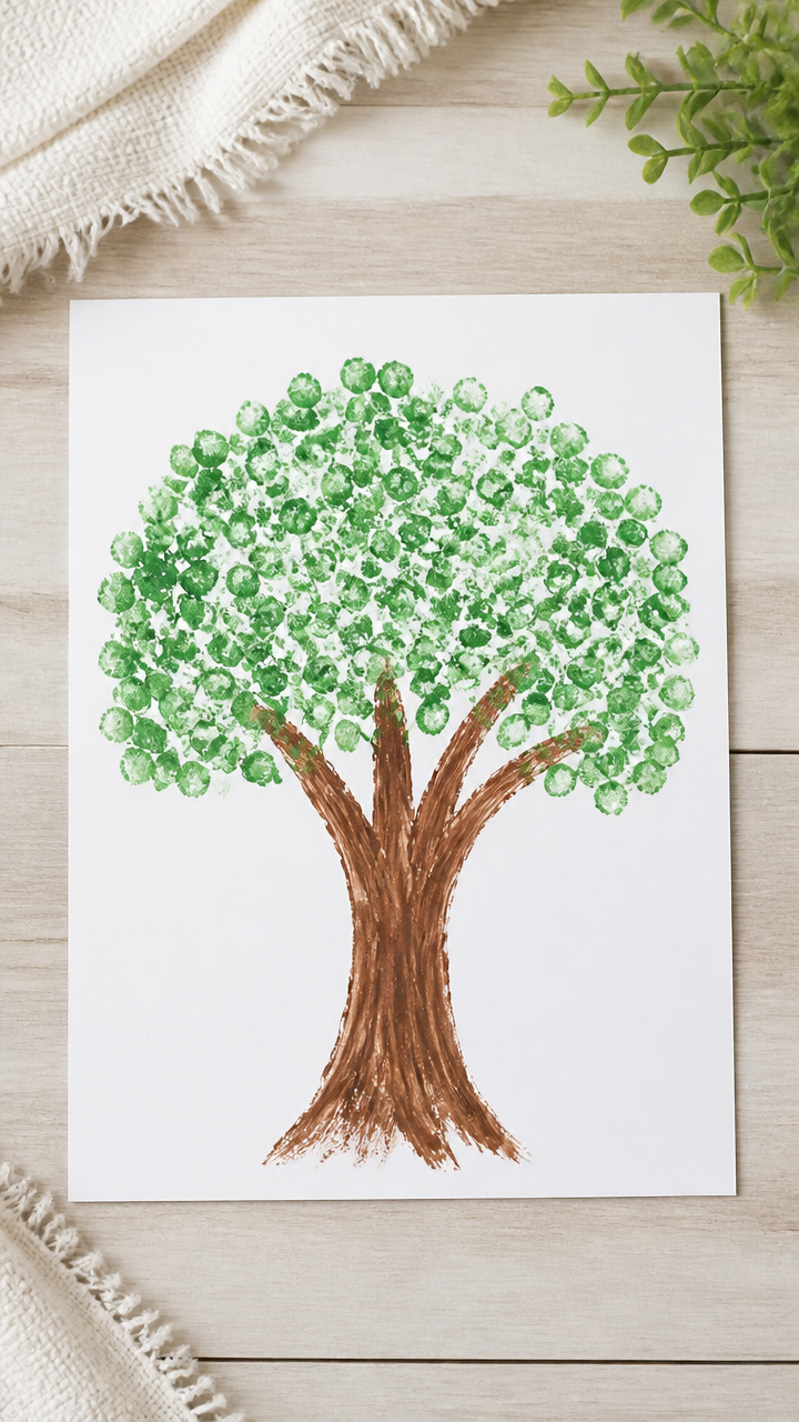 Q-Tip Tree Painting