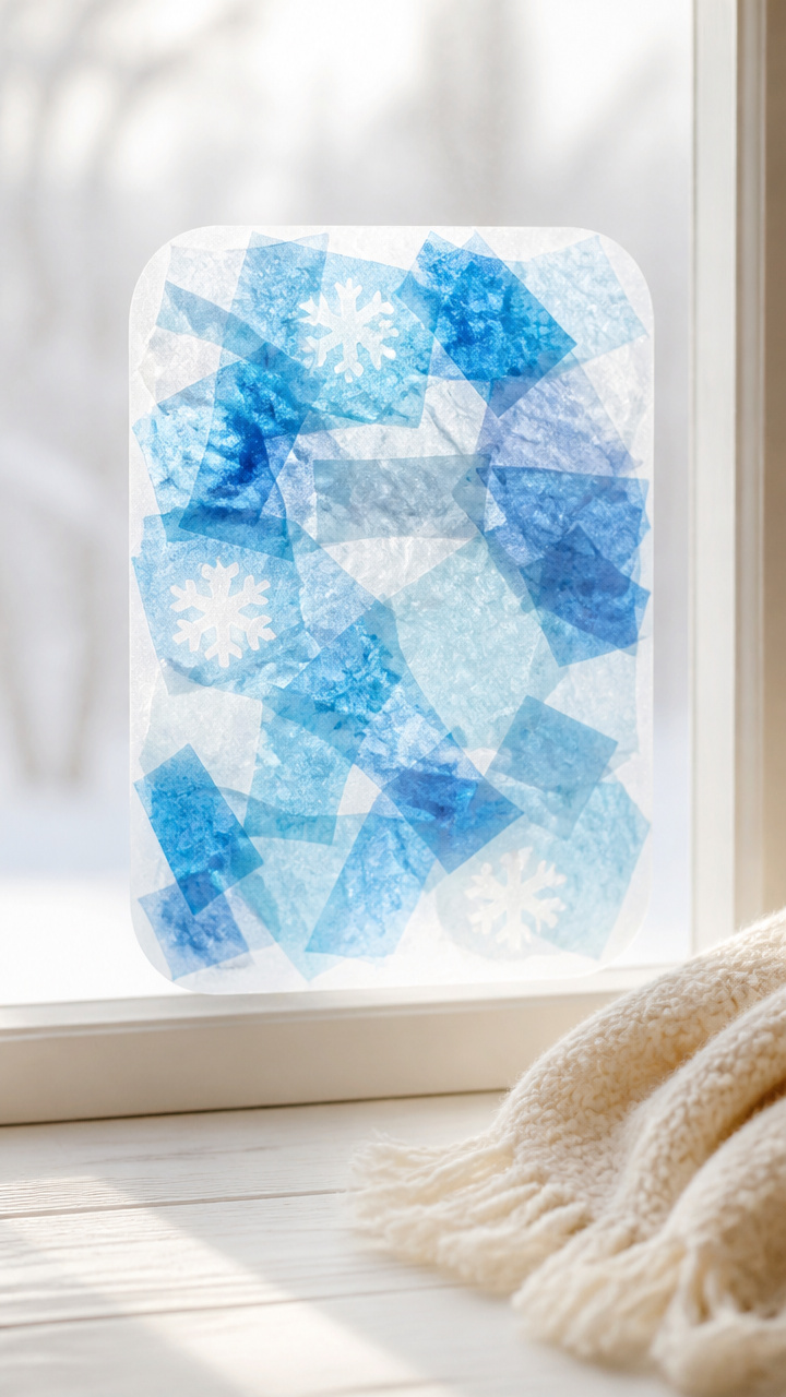 Tissue Paper Snow Windows
