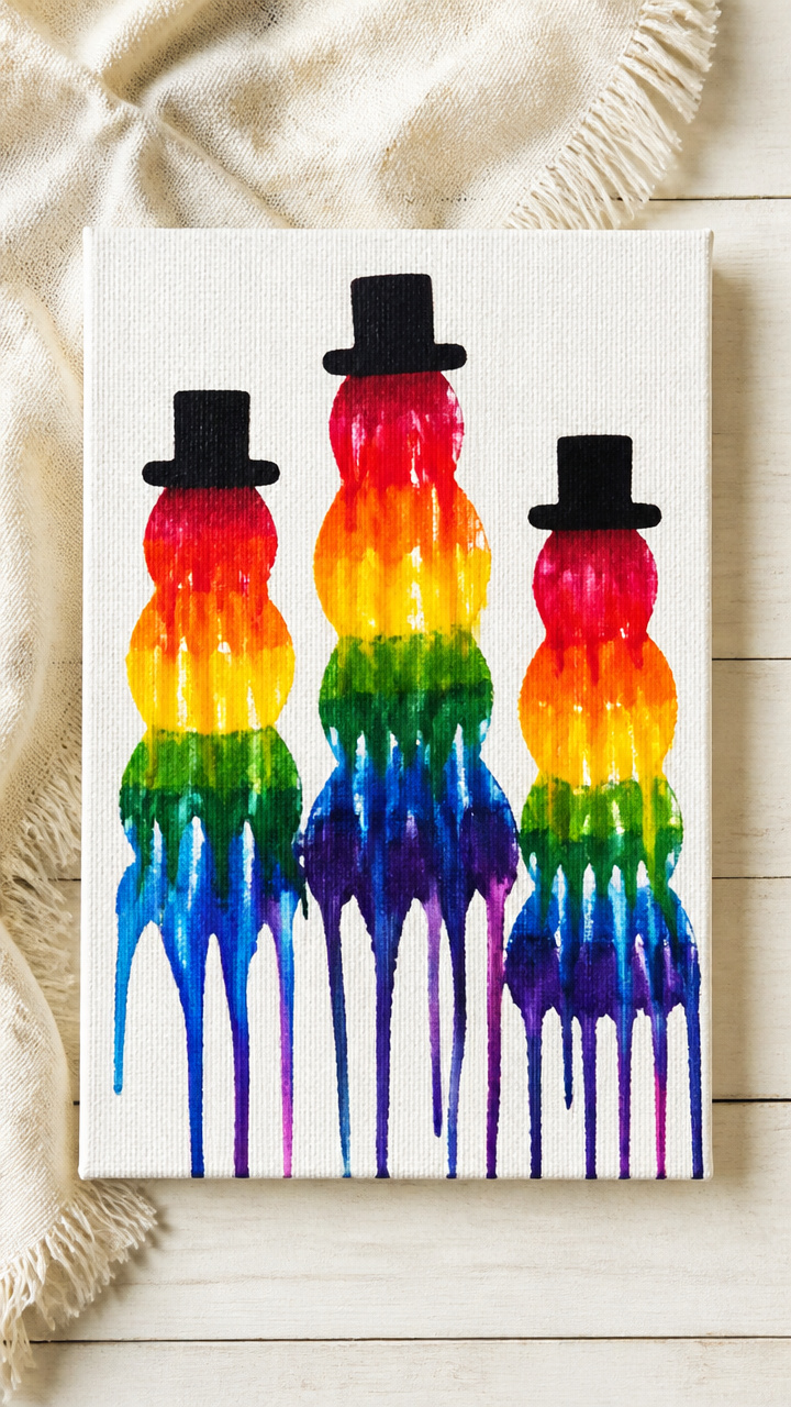 Melted Crayon Snowmen