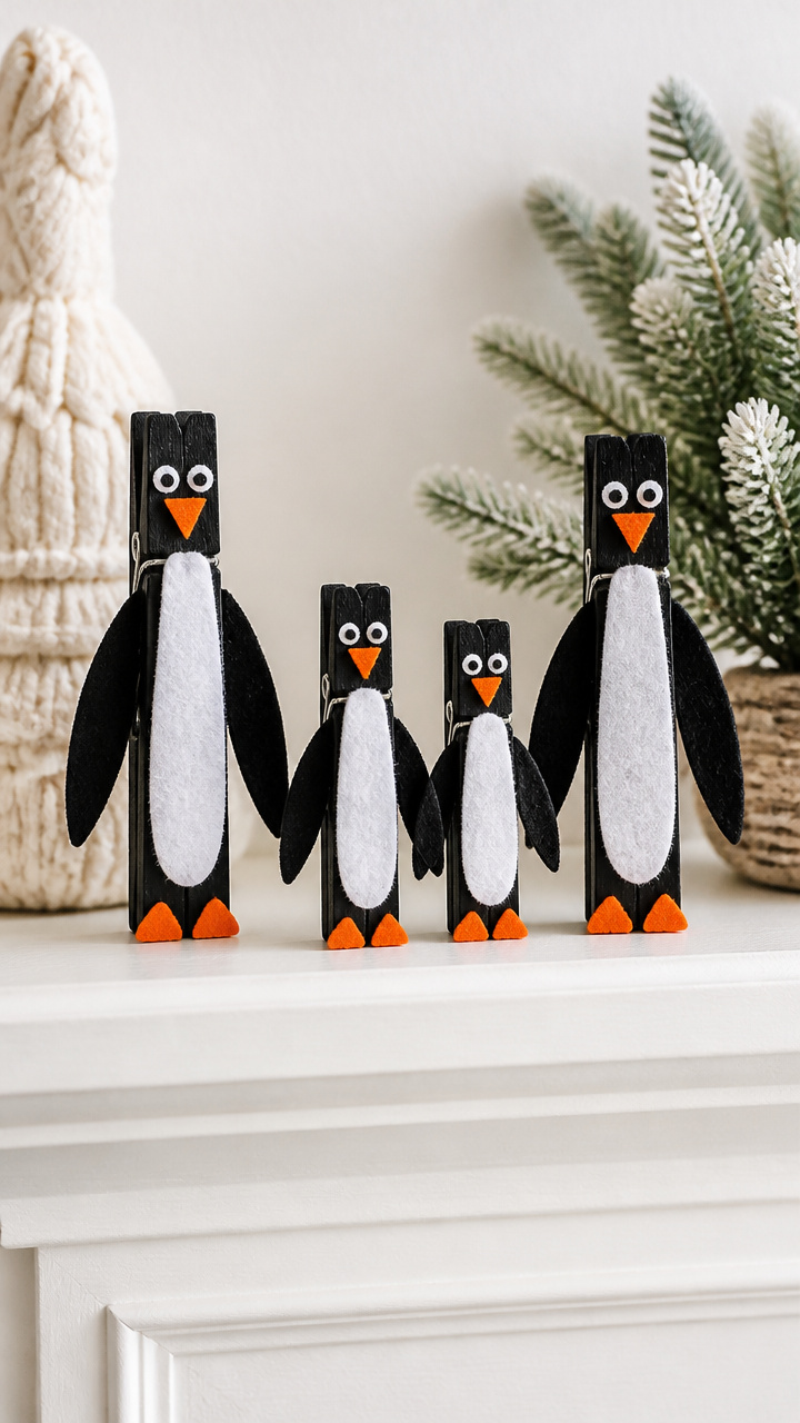 Clothespin Penguin Families