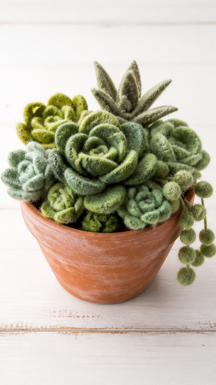 Felted Wool Faux Succulents