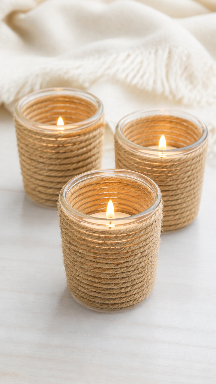 Twine-Wrapped Votive Holders