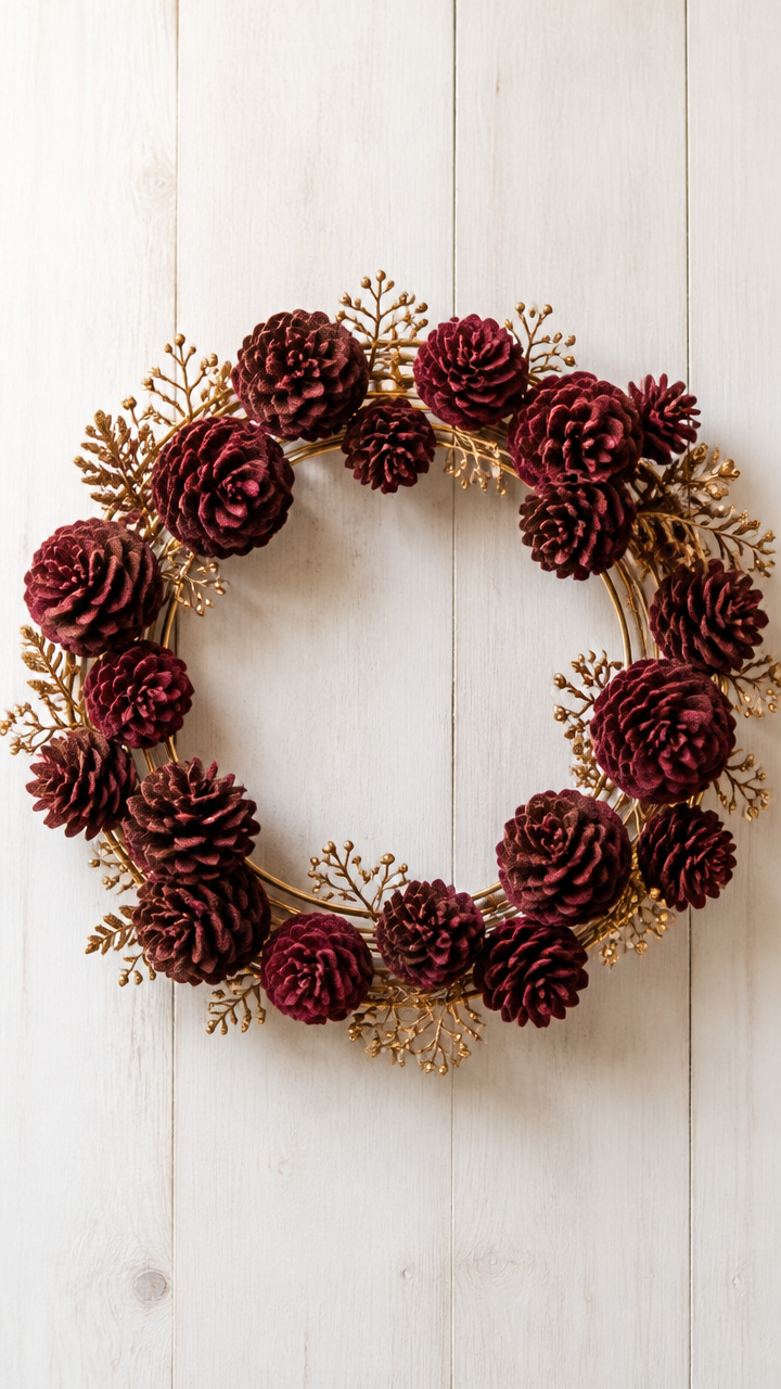 Felt Pinecone Wreath