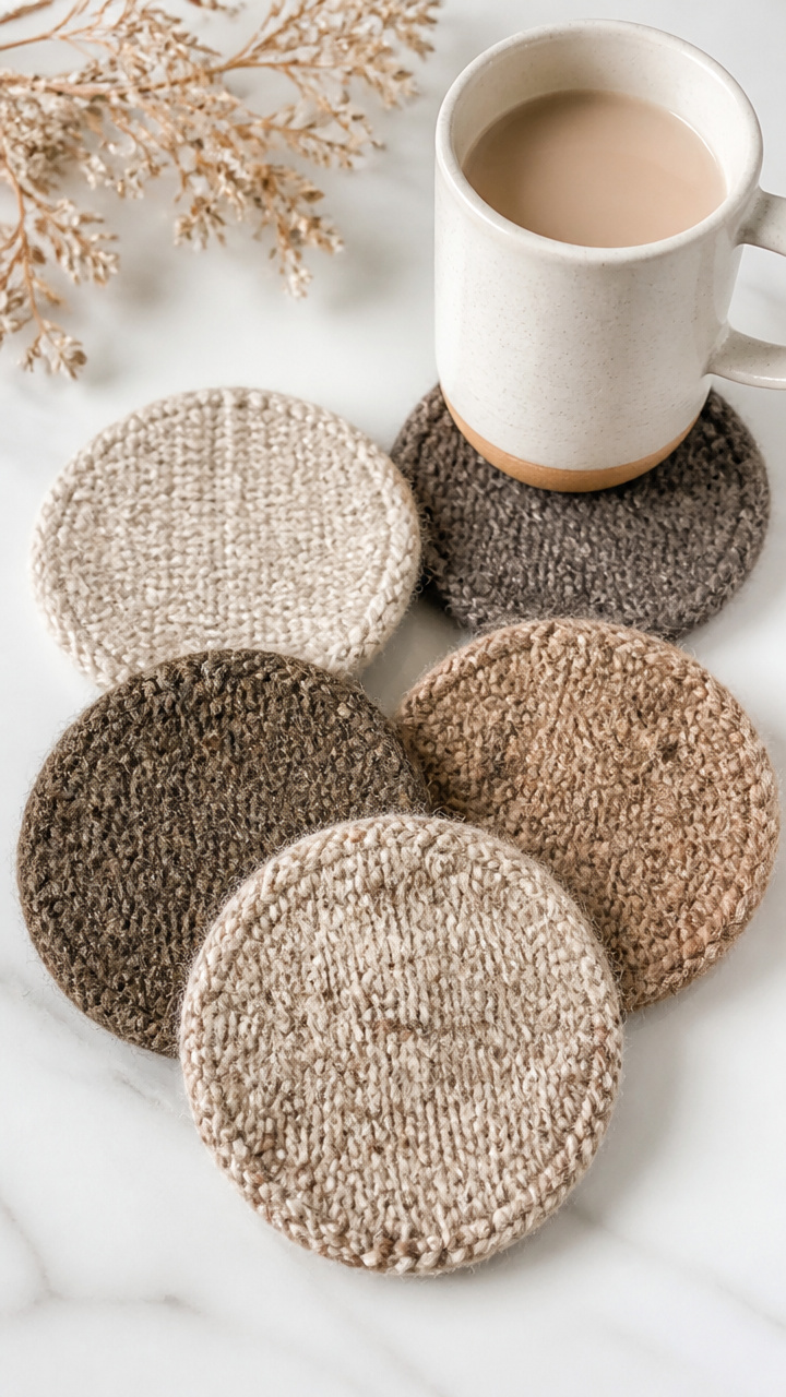 Knit Sweater Coasters