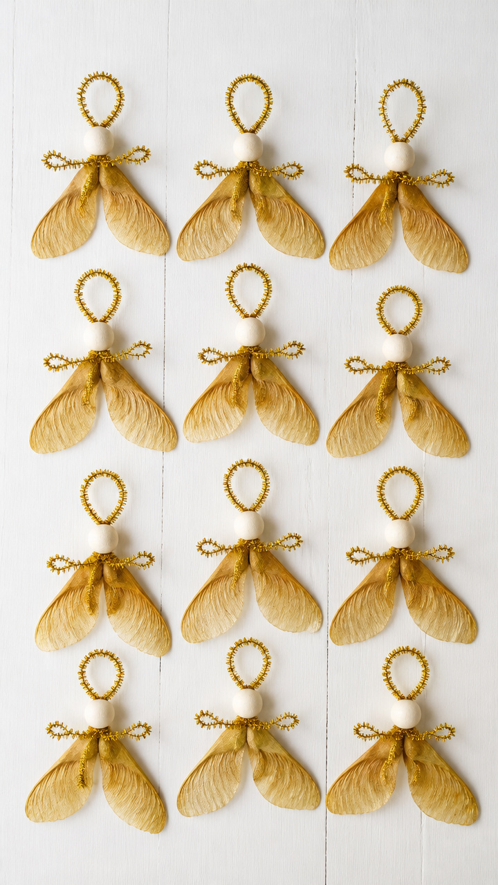 Maple Seed Angel Ornaments