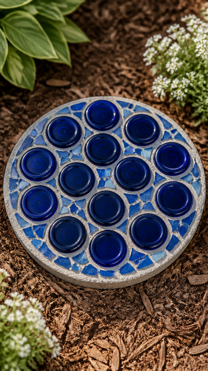 Cobalt Wine Bottle Bottom Stone