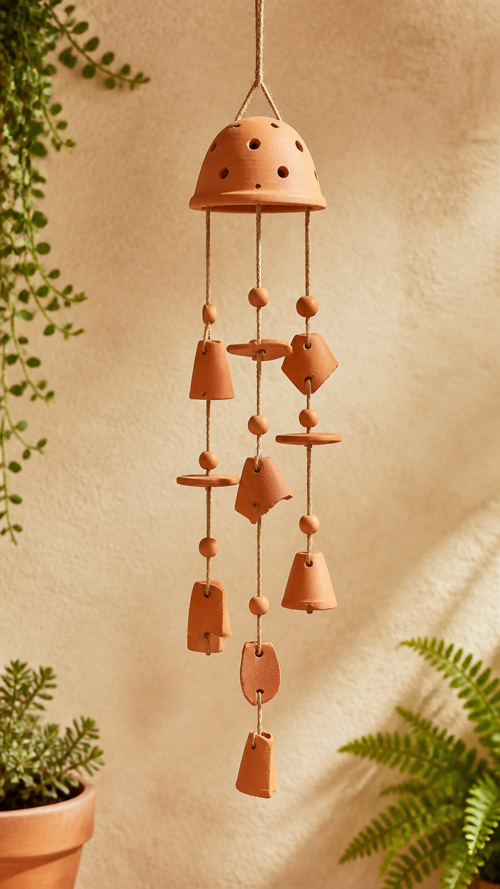 Drilled Terra Cotta Wind Chime