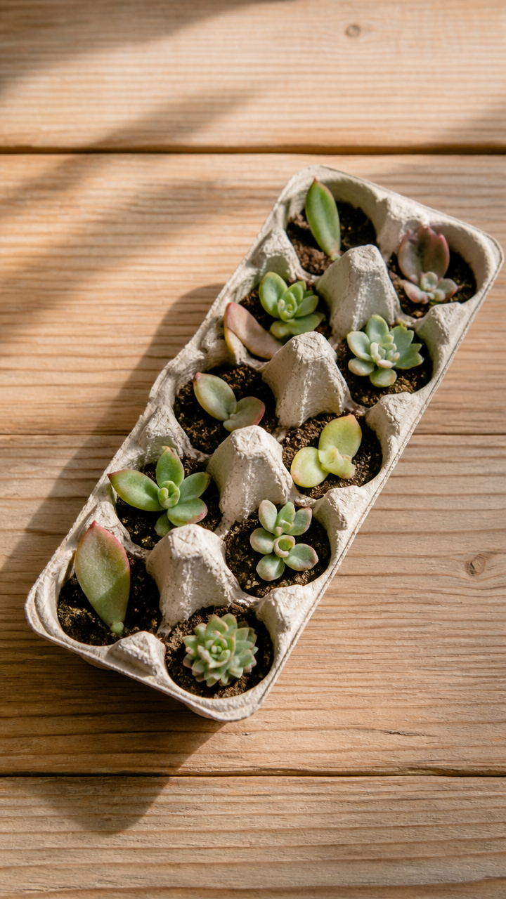 Egg Carton Succulent Propagator