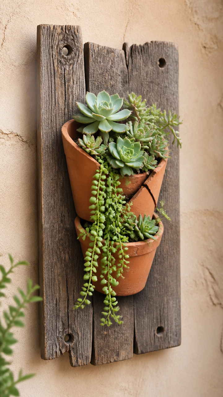 Mounted Reclaimed Wood Wall Planter