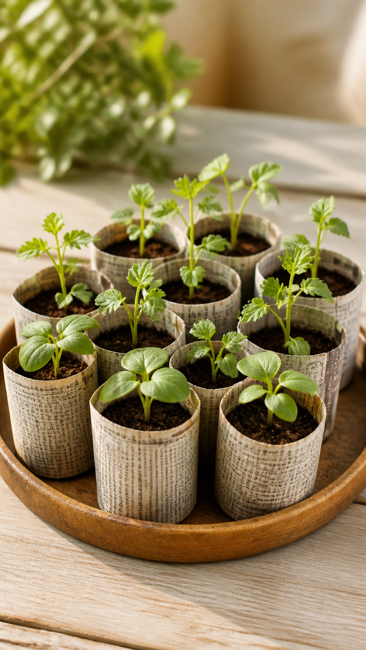 Newspaper Biodegradable Seed Starting Pots