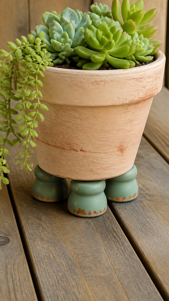 Painted Terra Cotta Pot Feet