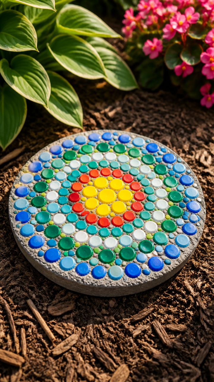 Plastic Bottle Cap Stepping Stone