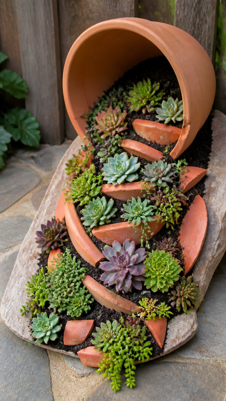 Spilling Succulent Ground Planter