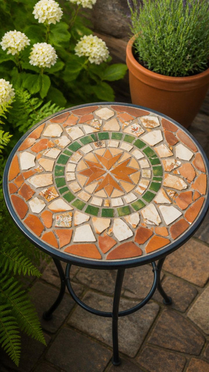 Tiled Patio Tabletop Mosaic